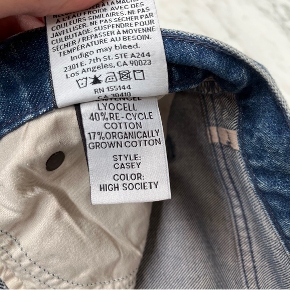 Boyish Casey crossover button high rise straight jeans high society raw hem 29 - Picture 8 of 10